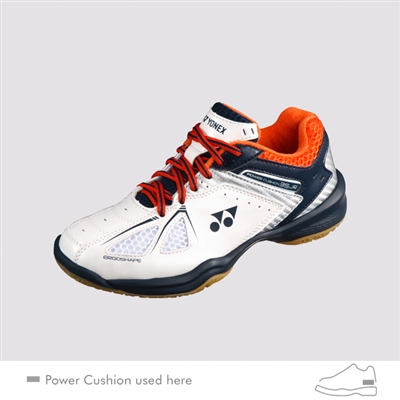 Yonex Power Cushion 35 Junior White Orange Badminton Shoes