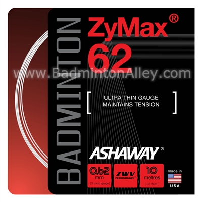 Ashaway ZyMax 62 (0.62mm) Badminton String - White