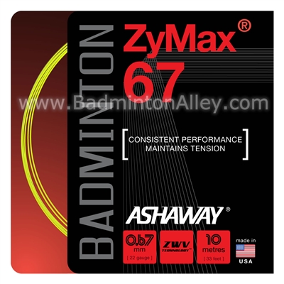 Ashaway ZyMax 67 (0.67mm) Badminton String - Yellow