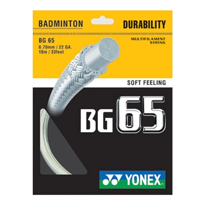 Yonex BG-65 (BG65) White (0.70mm/10m/33ft) Badminton String