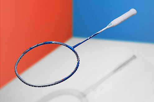 Victor JetSpeed S 12 II (JS-12-II) Blue Badminton Racket -- Full Top View Image