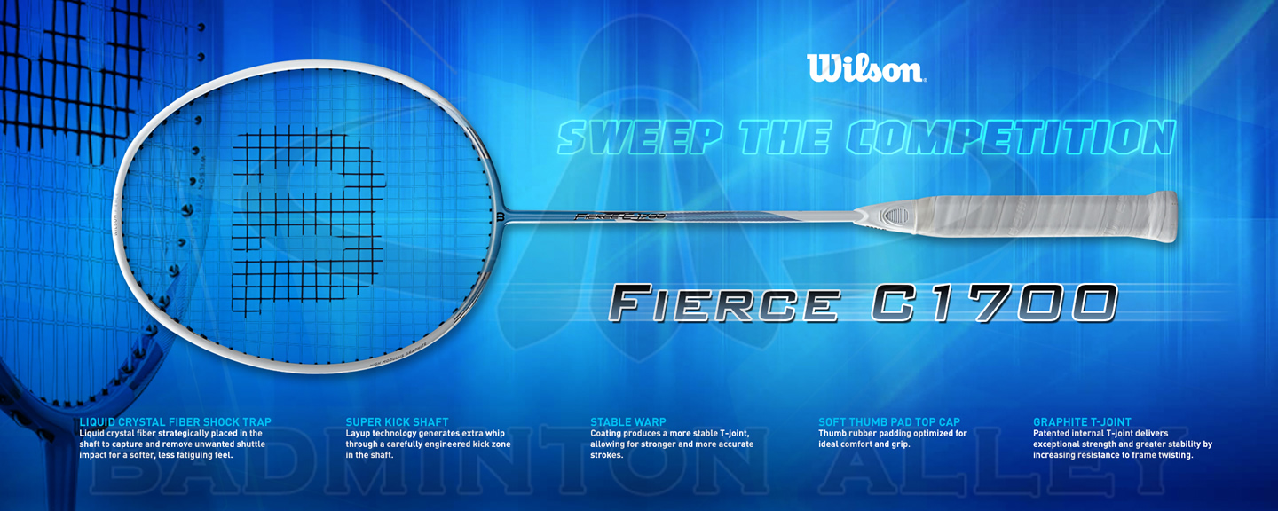 Wilson Fierce C1700 White 4UG3 Badminton Racket