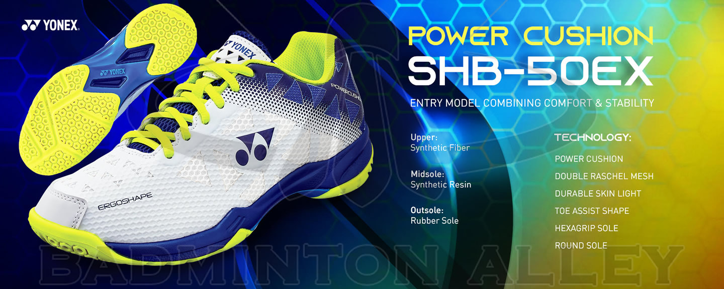 Yonex Power Cushion SHB-50EX White Blue Badminton Shoes