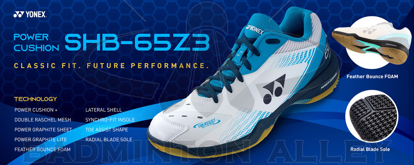 Yonex SHB-65Z3 Men White Ocean Blue Badminton Shoes (SHB65Z3M)