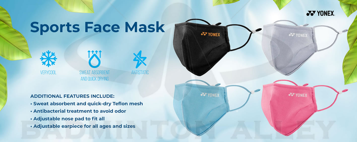Yonex AC480 Very Cool Antibacterial Sports Face Mask (One Size)