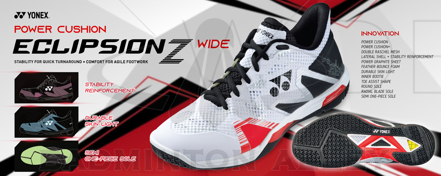 Yonex Eclipsion Z3 Wide White Black Badminton Shoes
