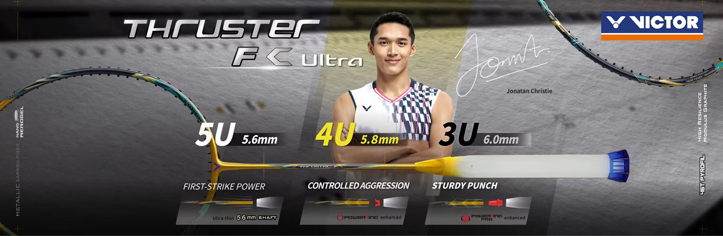 Victor Thruster Falcon Claw Ultra (TKF C Ultra ) X 5.8mm 4UG5 Fortuna Gold Badminton Racket