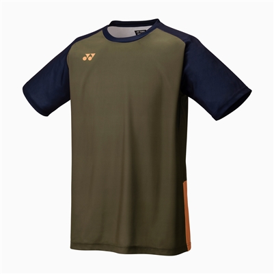 Yonex 16745 Men Crew Neck Shirt (Color: Oil Brown)