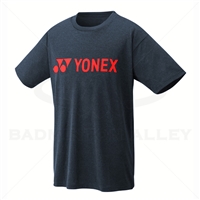 Yonex YY Logo T-Shirt Dark Navy with Orange Logo UNISEX