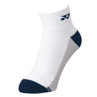 Yonex 19157EX White Low Cut Sports Socks (Navy Blue Logo)