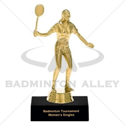 Badminton Trophy Award Female Figurine