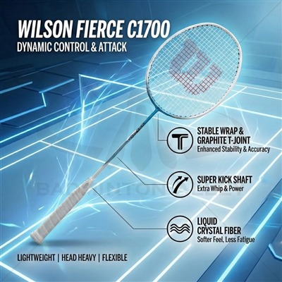 Wilson Fierce C1700 White 4UG3 Badminton Racket