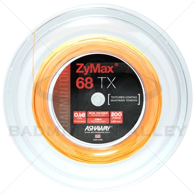 Ashaway ZyMax 68TX (0.68mm) 200m/660ft Badminton String Reel - Orange