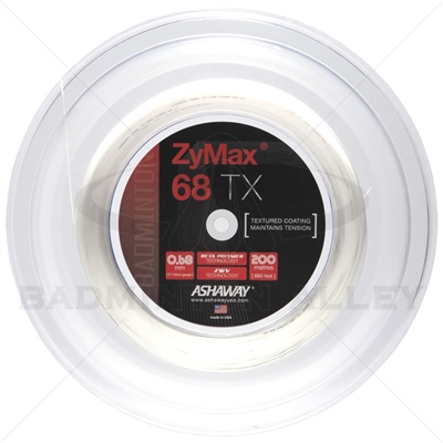 Ashaway ZyMax 68TX (0.68mm) 200m/660ft Badminton String Reel - White
