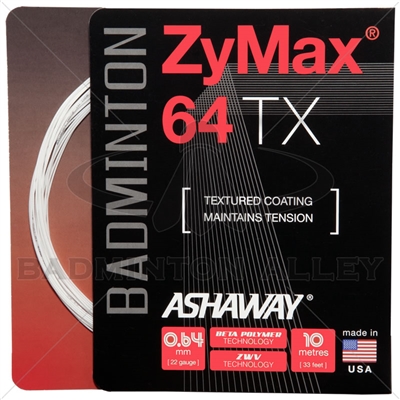 Ashaway ZyMax 64TX (0.64mm) Badminton String - White