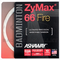 Ashaway ZyMax 66 Fire (0.66mm) Badminton String - White