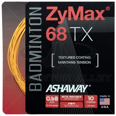 Ashaway ZyMax 68TX (0.68mm) Badminton String - Orange