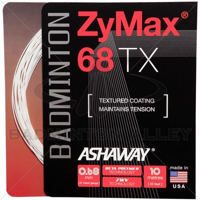 Ashaway ZyMax 68TX (0.68mm) Badminton String - White