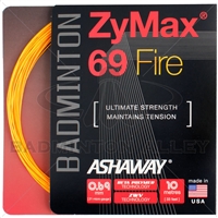Ashaway ZyMax 69 Fire (0.69mm) Badminton String - Orange
