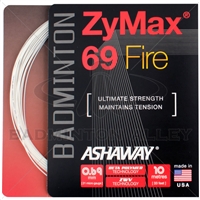 Ashaway ZyMax 69 Fire (0.69mm) Badminton String - White