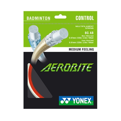 Yonex BG-AB (BGAB) AeroBite Badminton String 10m/33ft White Red