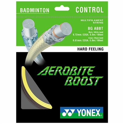 Yonex BG-ABBT (BGABBT) AeroBite Boost Badminton String 10m/33ft Gray Yellow
