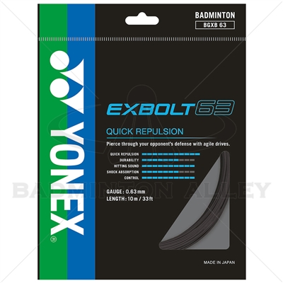 Yonex Exbolt 63 (BGXB63) Badminton String BLACK 10m/33ft