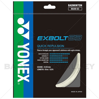 Yonex Exbolt 63 (BGXB63) Badminton String White 10m/33ft